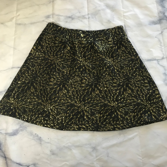 Lane Bryant Gold Lamé Floral Burst Jacquard Skirt - Picture 7 of 8